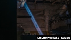 A service member of the Ukrainian armed forces within the Azovstal Iron and Steel Works complex in Mariupol, Ukraine, May 7, 2022.(Dmytro Kozatsky/Twitter)
