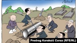 Political cartoon by Pregrag Koraksić Corax on South Stream, December 3, 2014.