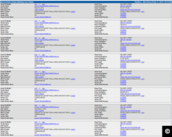 A screen capture form the Federal Procurement Data System showing a list of contracts between Alliant Techsystems Operations LLC and the Department of the Army.
