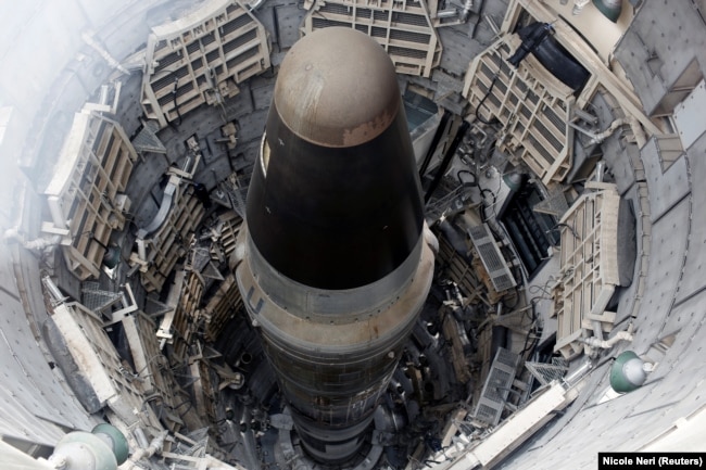 U.S. -- The Titan Missile, shown from above during a tour of the 103-foot Titan II Intercontinental Ballistic Missile (ICBM) site which was decommissioned in 1982, at the Titan Missile Museum in Sahuarita, Arizona, February 2, 2019.