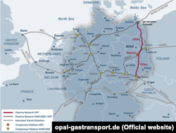 MAP -- OPAL natural gas pipelne in Germany