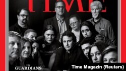 U.S. -- The staff of the Capital Gazette newspaper named TIME's Person of the Year 2018, are seen on the cover which named journalists, including a slain Saudi Arabian writer and a pair of Reuters journalists imprisoned by Myanmar's government, as its "Person of the Year."