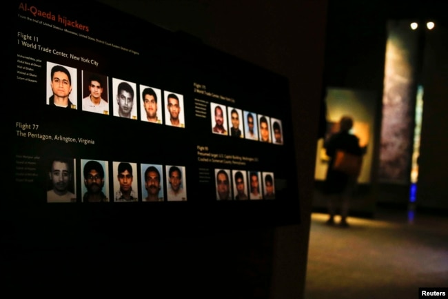U.S. -- Pictures of the September 11th hijackers are seen inside the National September 11 Memorial & Museum during a press preview in New York May 14, 2014.