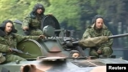 Georgia - Abkhazia - Russian troops in Abkhazia, May 2008, in the lead-up to the Russia-Georgia war - screen grab Reuters.