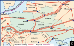 Russian natural gas pipelines in Europe (Image: Oxford Institute for Energy Studies)