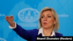 Russian Foreign Ministry spokesperson Maria Zakharova at a press conference in Moscow, Russia January 17, 2020. (Reuters/Shamil Zhumatov)
