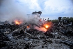 Debris of the Boeing 777, Malaysia Airlines flight MH17, which was shot down over eastern Ukraine on July 17, 2014.