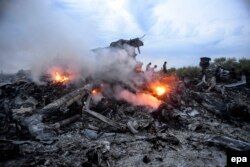 Debris of the Boeing 777, Malaysia Airlines flight MH17, which was shot down over eastern Ukraine on July 17, 2014.