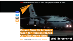 An updated version of a story about the claim that Poland closed its airspace to Russian military aircraft bound for Italy. 