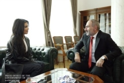Armenia-PM of Armenia Nikol Pashinian meets with world-famous TV star Kim Kardashian, Yerevan, 9Oct2019
