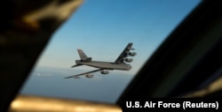 NORWAY -- A U.S. B-52 Stratofortress long-range bomber returns to RAF Fairford, England, after flying a sortie over Norway, March 28, 2019