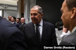 U.S.--Russian Foreign Minister Sergei Lavrov arrives at a meeting with U.S. Secretary of State Mike Pompeo (not pictured) during the 74th session of the United Nations General Assembly in New York City, September 27, 2019.