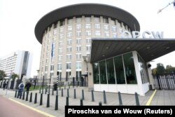 NETHERLANDS -- The headquarters of the Organization for the Prohibition of Chemical Weapons (OPCW) is pictured in The Hague, October 4, 2018