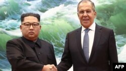 Kim Jong Un Meets Sergei Lavrov. TASS image