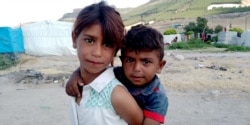 Syrian children in the refugee camp in Turkey