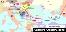 Map of the South Stream natural gas pipeline