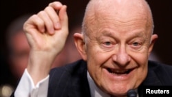 U.S. -- Former Director of National Intelligence James Clapper testifies about potential Russian interference in the presidential election before the Senate Judiciary Committee on Capitol Hill, Washington, May 8, 2017