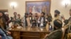 Taliban fighters take control of the Afghan presidential palace in Kabul on August 15, 2021, after Afghan President Ashraf Ghani fled the country. (Zabi Karimi/AP)