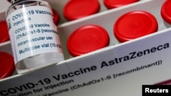 A vial with the AstraZeneca vaccine, pictured in Berlin, on March 16, 2021.