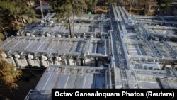 ROMANIA – A view from above of the modular COVID-19 hospital built by "Give Life" NGO during the lockdown period earlier this year, in Bucharest, November 27, 20201.